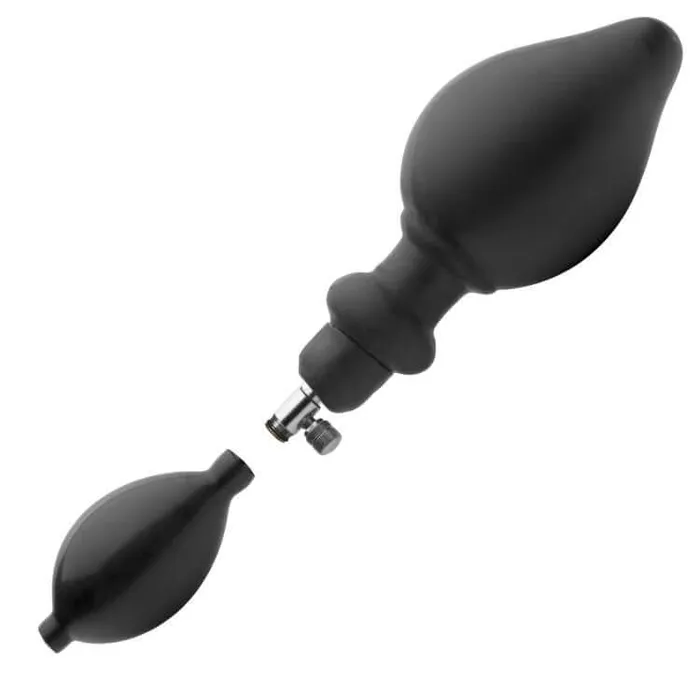 XR Brands Male Sex Toys Master Series Expander Inflatable Anal Plug with Pump Explore Limitless Pleasure