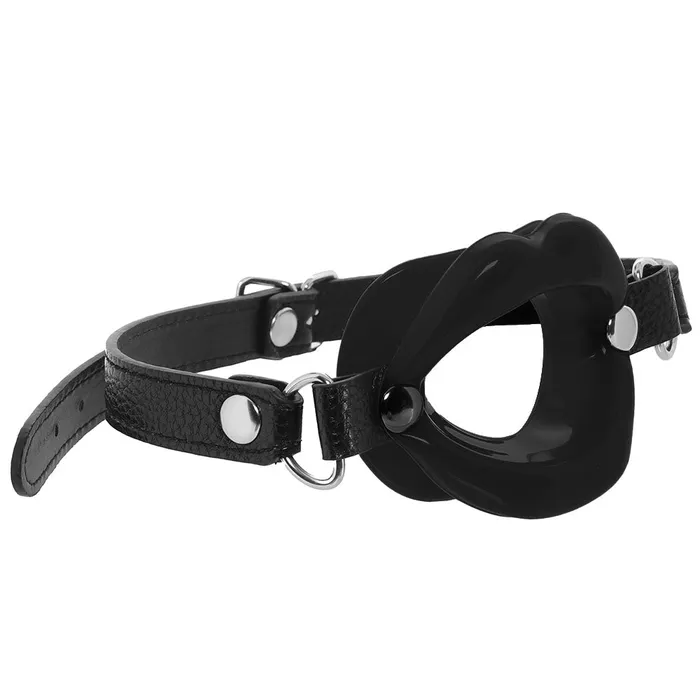 XR Brands Master Series Juicy Lips Open Mouth Gag in Black Anal