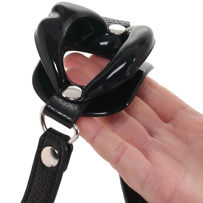 XR Brands Master Series Juicy Lips Open Mouth Gag in Black Anal