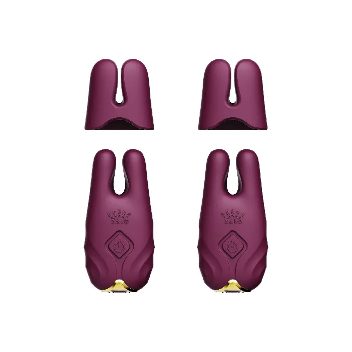 ZALO Nave Vibrating Nipple Clamps Velvet Purple ZALO Vibrators