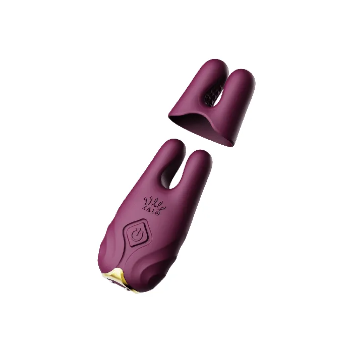 ZALO Nave Vibrating Nipple Clamps Velvet Purple ZALO Vibrators