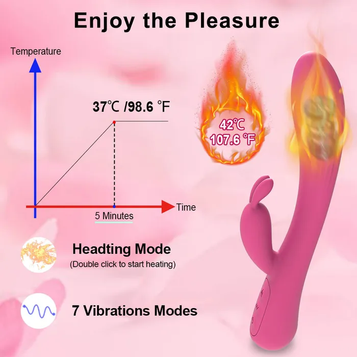 7 Frequencies Rabbit Vibrator with 42C Heating V8 Touch Honey Female Sex Toys 7 Frequencies Rabbit Vibrator with 42C Heating V8 Touch Honey Female Sex Toys