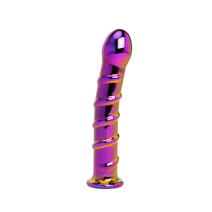 7 Iridescent Chrome Swirl Tapered Dildo Gls Dildos