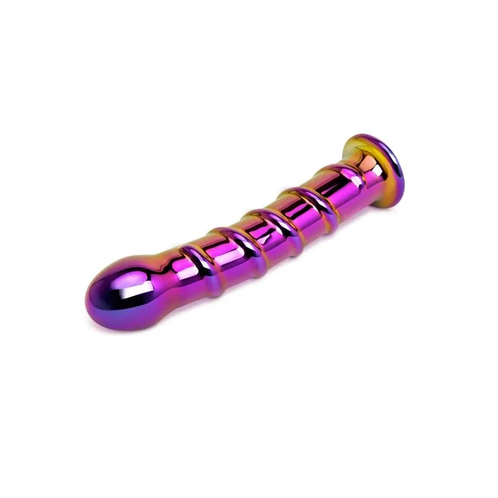 7 Iridescent Chrome Swirl Tapered Dildo Gls Dildos