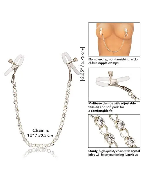 Anal CalExotics Nipple Play Crystal Nipple Clamps Clear