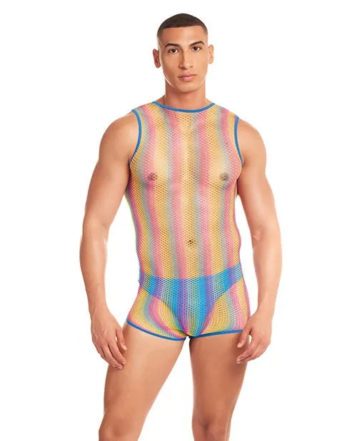 Anal Rene Rofe Rainbow Party Pride Star Mesh Singlet 2 pc Set Rainbow
