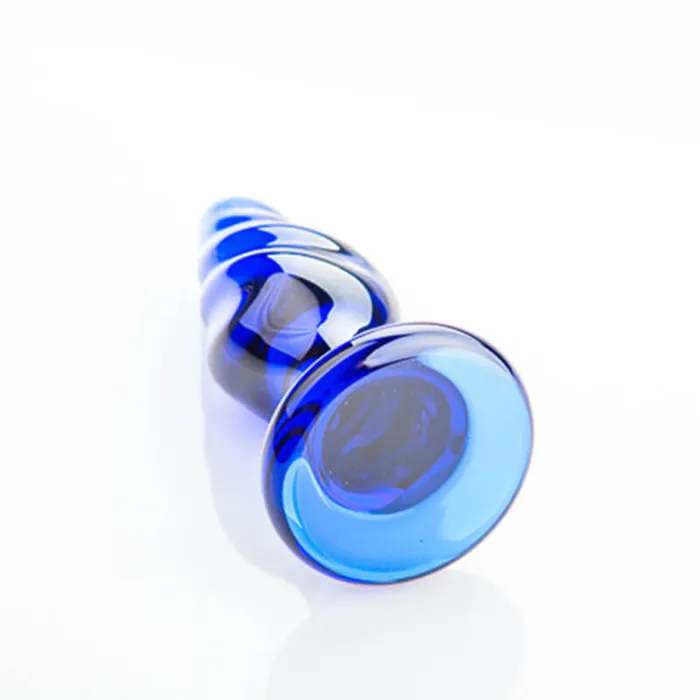 Anal Yatao Honeysx Treasure blue double ball glass butt plug with roation