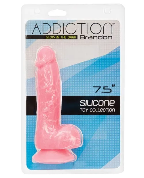 BMS Enterprises Addiction Brandon 75 Glow In The Dark Dildo Pink Dildos