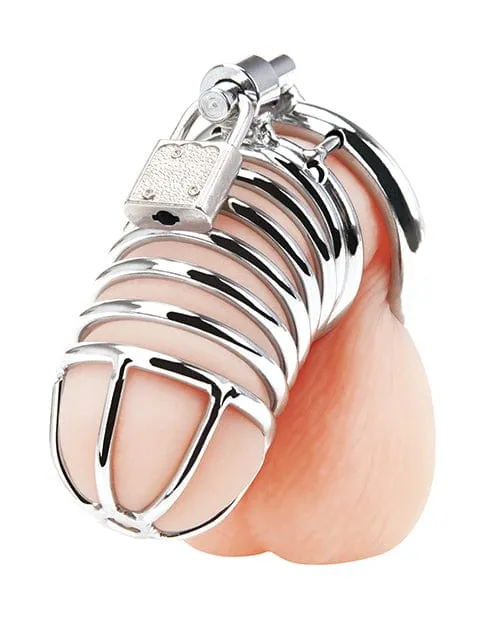 Blue Line Male Sex Toys Blue Line Deluxe Chastity Cage Silver