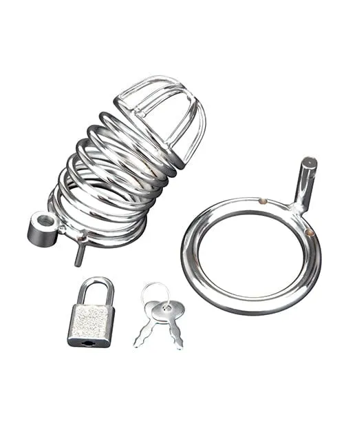 Blue Line Male Sex Toys Blue Line Deluxe Chastity Cage Silver
