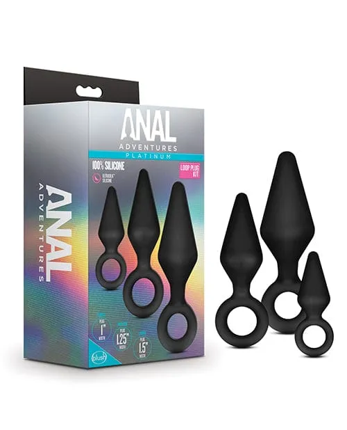 Blush Novelties Anal Blush Anal Adventures Platinum Silicone Loop Plug Kit Black Blush Novelties Anal Blush Anal Adventures Platinum Silicone Loop Plug Kit Black