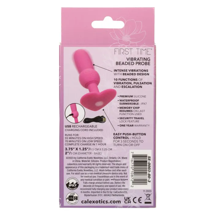 Calexotics Anal First Time Vibrating Beaded Probe Pink Calexotics Anal First Time Vibrating Beaded Probe Pink