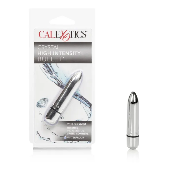 CalExotics Female Sex Toys Crystal High Intensity Bullet Silver