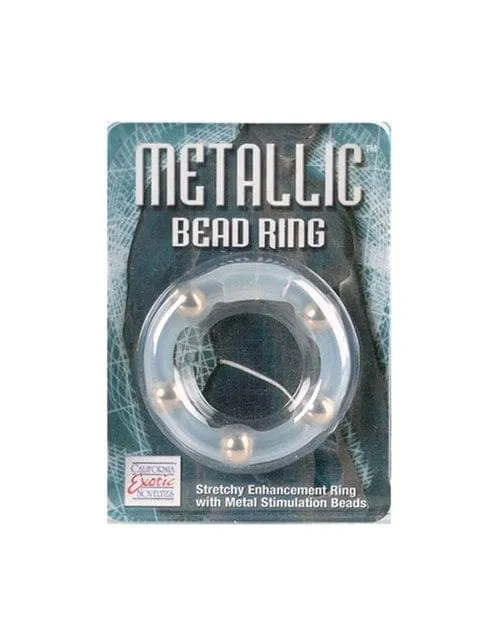 CalExotics Male Sex Toys Metallic Bead Ring Clear