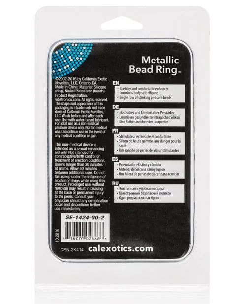 CalExotics Male Sex Toys Metallic Bead Ring Clear CalExotics Male Sex Toys Metallic Bead Ring Clear