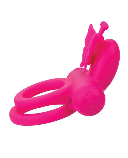 CalExotics Silicone Rechargeable Butterfly Dual Ring Female Sex Toys