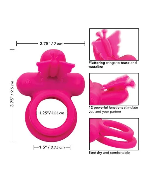 CalExotics Silicone Rechargeable Butterfly Dual Ring Female Sex Toys