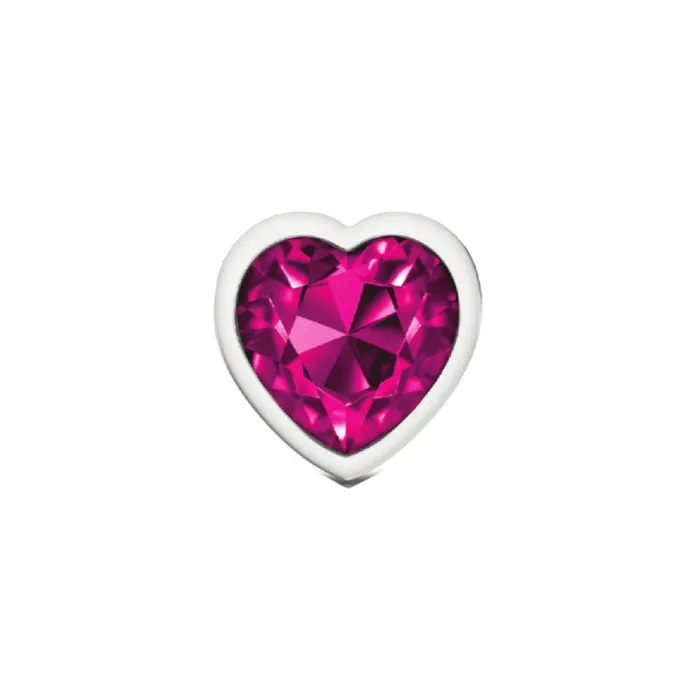 Cheeky Charms Silver Metal Butt Plug Heart Bright Pink Small Viben Anal Cheeky Charms Silver Metal Butt Plug Heart Bright Pink Small Viben Anal
