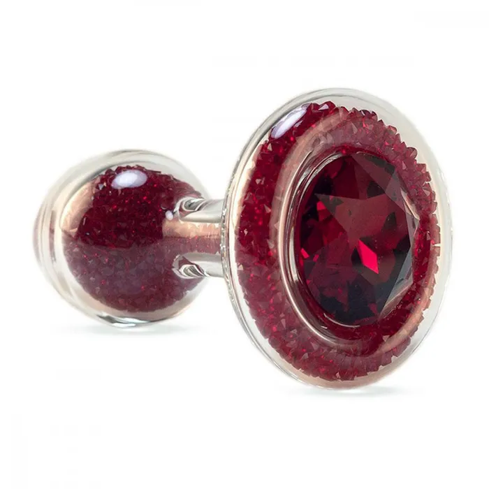 Crystal Small Glass Sparkle Plug in Red Crystal Delights Anal