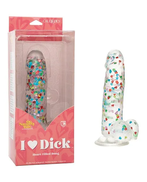 Dildos CalExotics Naughty Bits I Love Dick Heart Filled Dong Multicolor