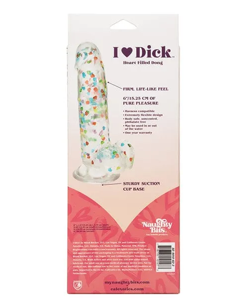 Dildos CalExotics Naughty Bits I Love Dick Heart Filled Dong Multicolor Dildos CalExotics Naughty Bits I Love Dick Heart Filled Dong Multicolor