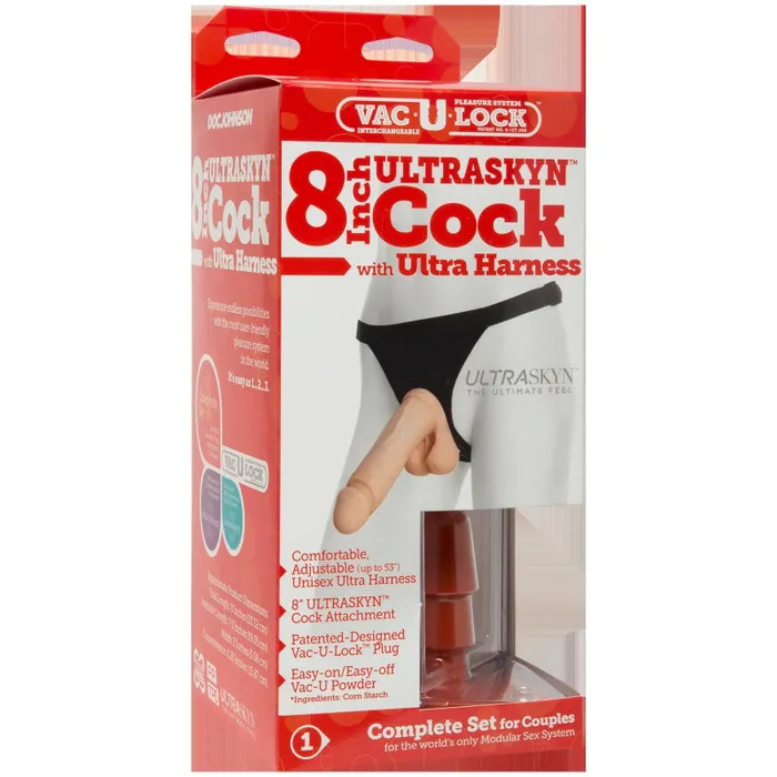 Dildos Doc Johnson VacULock Set 8 Inch Ultraskyn Ultra Harness Dildos Doc Johnson VacULock Set 8 Inch Ultraskyn Ultra Harness
