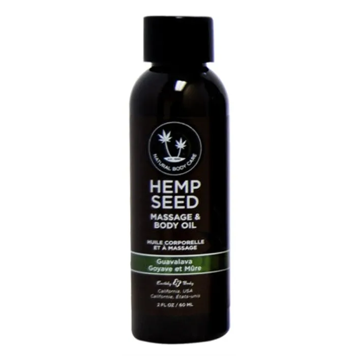 Earthly Body Hemp Seed Massage Oil 2 Fl Oz Guavalava Couples