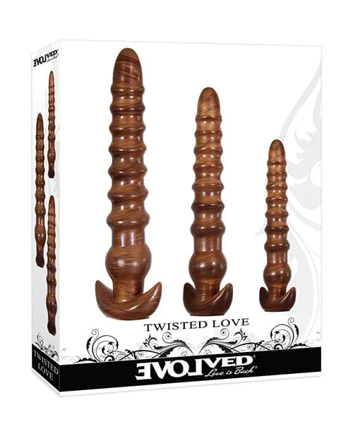 Evolved Twisted Love 3 Piece Plug Set Gold Evolved Novelties Anal