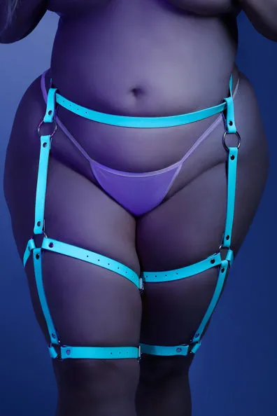 Fantasy Lingerie Vibrators Buckle Up Waist Leg Harness in Blue