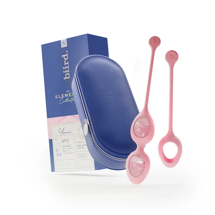 Female Sex Toys Biird Yonii 2Piece Rose Quartz Eggs Set Biird