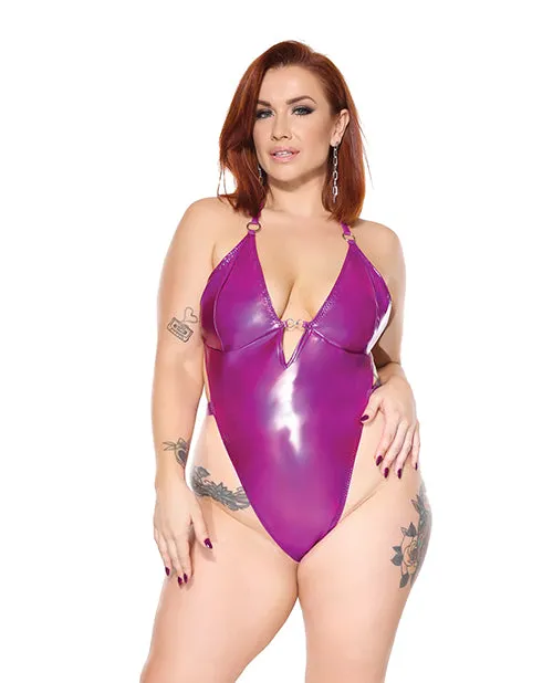 Female Sex Toys Coquette International Darque PVC Halter Teddy with Adjustable Straps Purple QN Female Sex Toys Coquette International Darque PVC Halter Teddy with Adjustable Straps Purple QN