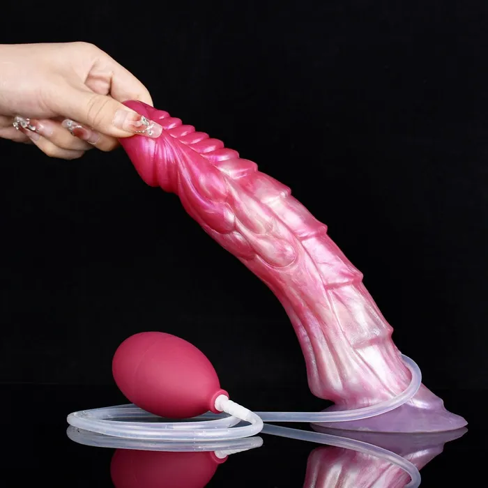 Female Sex Toys FAAK FAAK Squirting Curved Horse Penis Ribbed Ejaculation Dildo