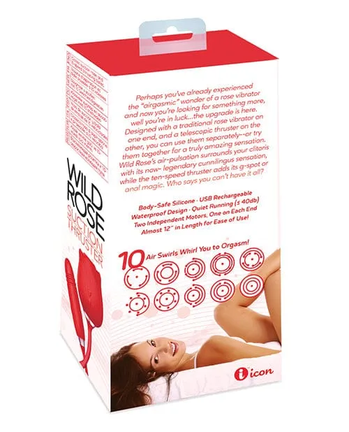 Female Sex Toys Icon Brands INC Wild Rose Rechargeable Silicone Suction Thruster Vibrator Red Female Sex Toys Icon Brands INC Wild Rose Rechargeable Silicone Suction Thruster Vibrator Red