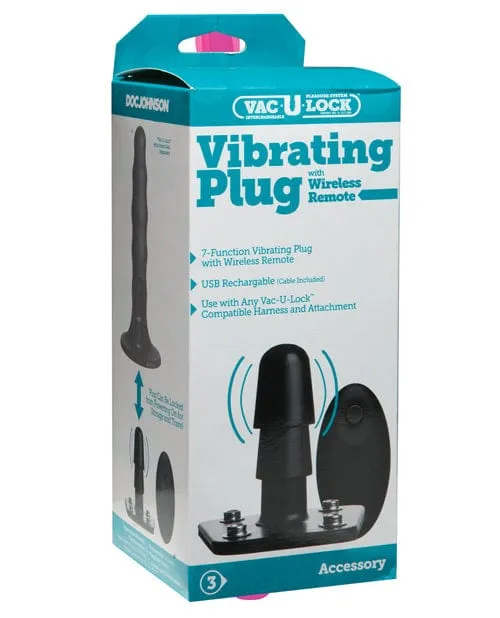 Female Sex Toys VacULock Vibrating Remote Plug with Snaps Black Doc Johnson Female Sex Toys VacULock Vibrating Remote Plug with Snaps Black Doc Johnson