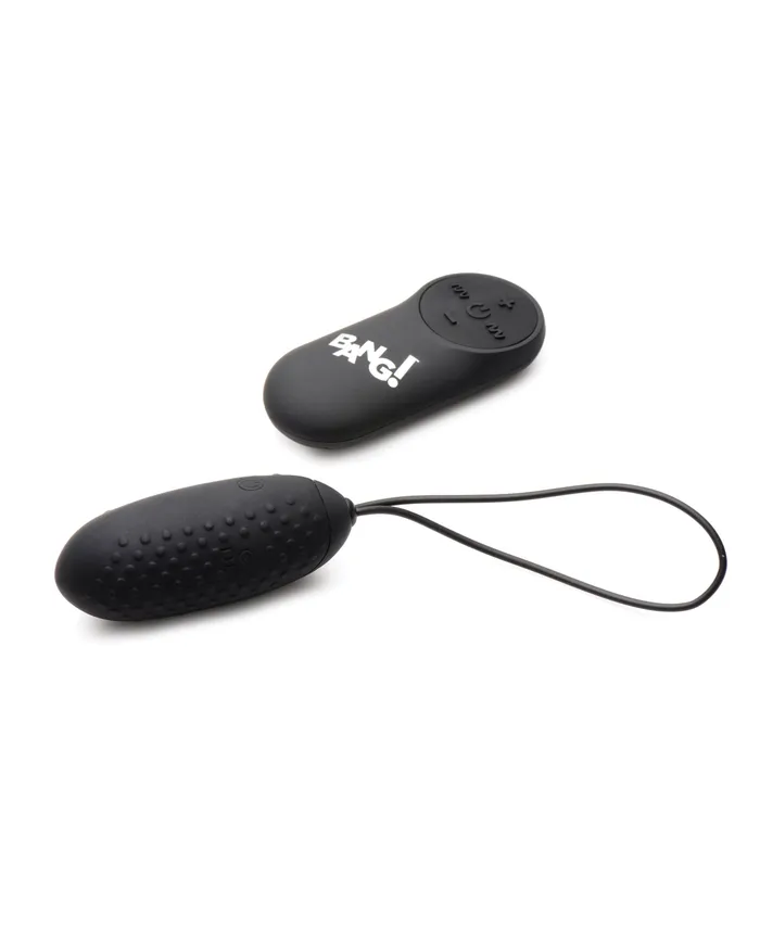 Female Sex Toys XR Brands Bang 28X Nubbed Silicone Egg with Remote Control Black Female Sex Toys XR Brands Bang 28X Nubbed Silicone Egg with Remote Control Black