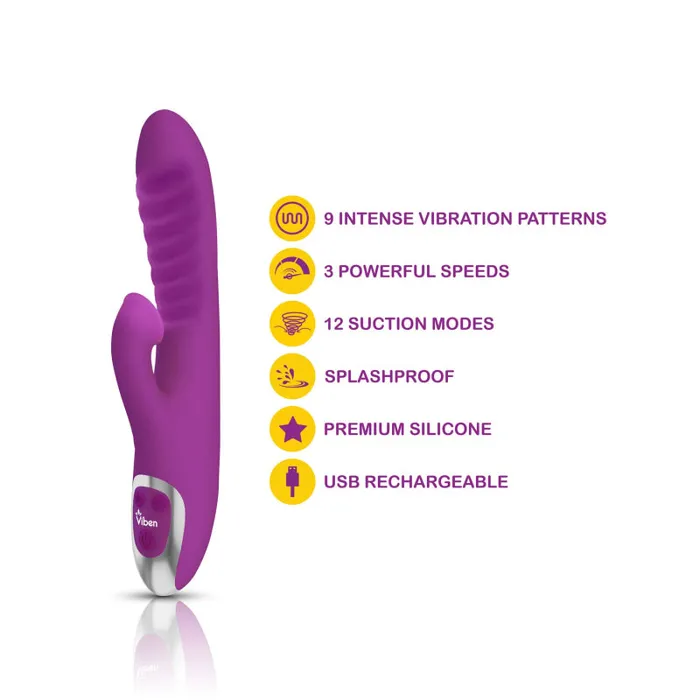 Frenzy Rabbit Vibe With Clitoral Suction Berry Viben Female Sex Toys Frenzy Rabbit Vibe With Clitoral Suction Berry Viben Female Sex Toys