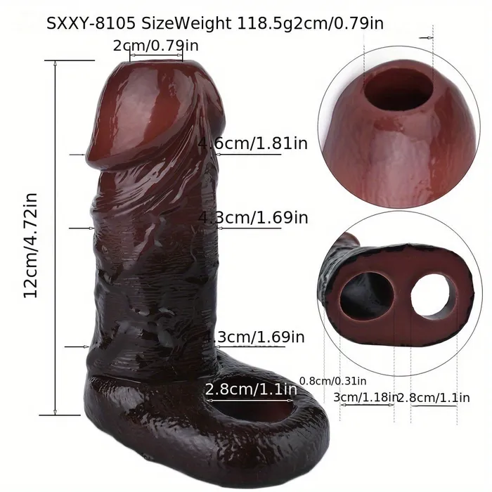 FRRK Male Sex Toys S8105 Silicone Realistic Hollow Dildo Penis Sleeve With Penis Ring FRRK Male Sex Toys S8105 Silicone Realistic Hollow Dildo Penis Sleeve With Penis Ring