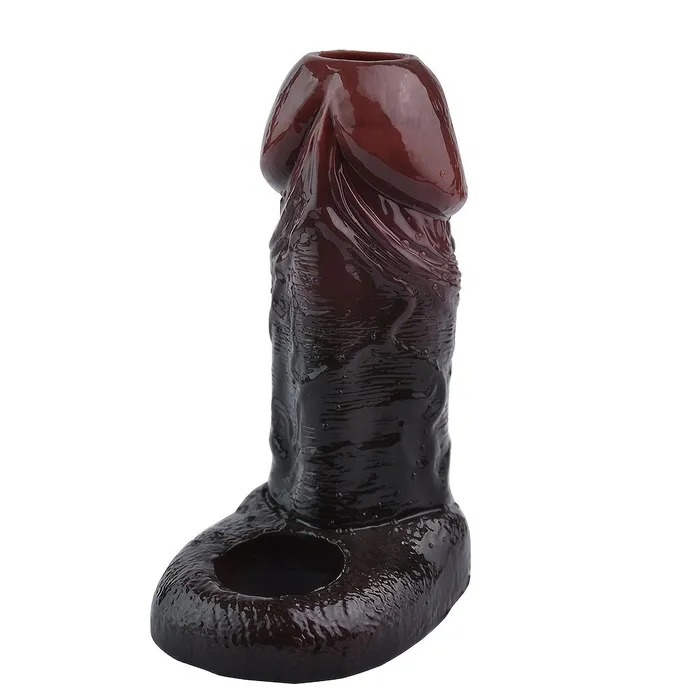 FRRK Male Sex Toys S8105 Silicone Realistic Hollow Dildo Penis Sleeve With Penis Ring