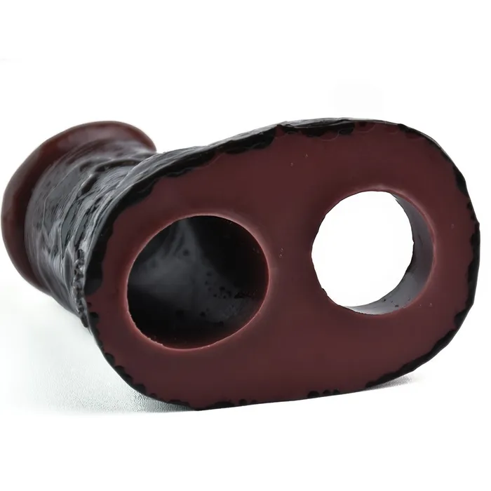 FRRK Male Sex Toys S8105 Silicone Realistic Hollow Dildo Penis Sleeve With Penis Ring