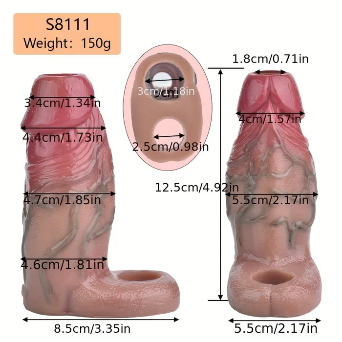 FRRK Male Sex Toys S8111 Openended Penis Sleeve With Antidrop Ring Hollow Dildo