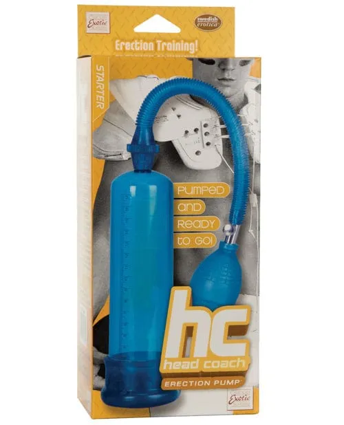 Head Coach Erection Pump Blue CalExotics Male Sex Toys