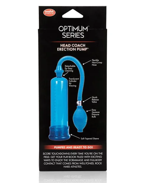 Head Coach Erection Pump Blue CalExotics Male Sex Toys Head Coach Erection Pump Blue CalExotics Male Sex Toys
