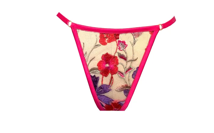 Kilo Brava Female Sex Toys Kilo Brava Embroidery GString in Bright Floral