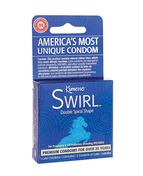Kimono Swirl Double Spiral Shape Condoms Pack of 3 Paradise Marketing Male Sex Toys Kimono Swirl Double Spiral Shape Condoms Pack of 3 Paradise Marketing Male Sex Toys