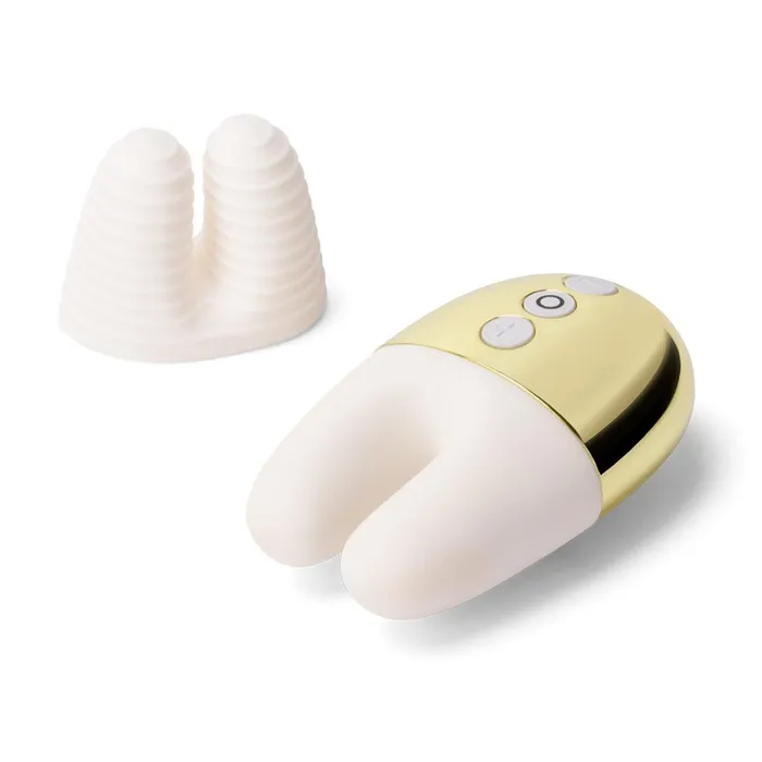 Le Wand Vibrators Le Wand Chrome Double Vibe Limited Edition WhiteGold