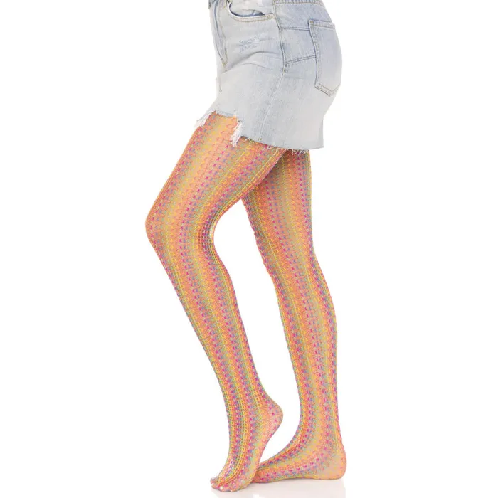 Leg Avenue Mens Underwear Rainbow Crochet Net Tights One Size Multicolor Leg Avenue Mens Underwear Rainbow Crochet Net Tights One Size Multicolor
