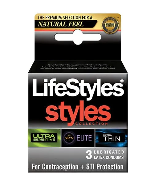 Lifestyles Lifestyles Styles Sensitive Pack Of 3 Male Sex Toys