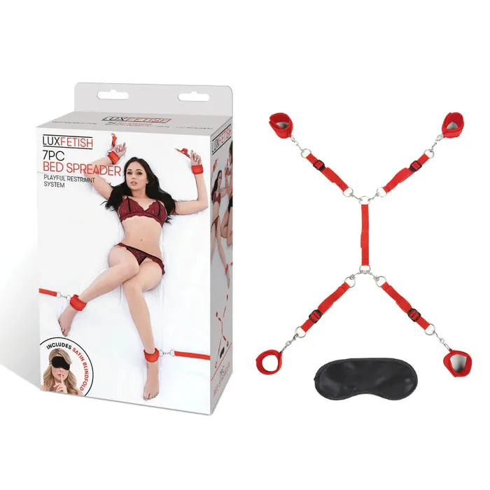 Lux Fetish Vibrators 7 Pc Bed Spreader Red