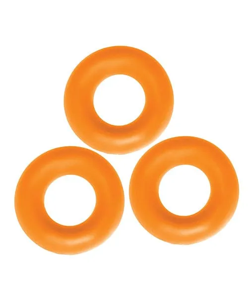 Male Sex Toys OXBALLS Oxballs Fat Willy 3 Pack Jumbo Cock Rings Orange