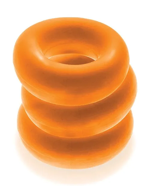Male Sex Toys OXBALLS Oxballs Fat Willy 3 Pack Jumbo Cock Rings Orange